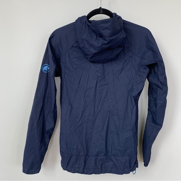 Mammut Navy Blue Full Zip Windbreaker with Hood Size XS - Picture 3 of 14